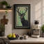 Antlered Deer Boho - Wrapped Canvas-662351759-662351764