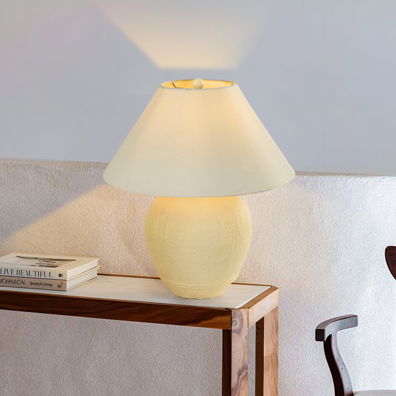 Kula 21.65" H Ceramic Table Lamp, Cream White, 21.65" H x 17.99" W x 17.99" D