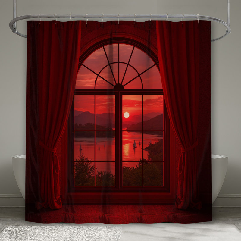 Rideaux de douche Red Sunset, 70in W x 84in H