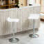 Ensemble de 2 tabourets réglables Contemporary Air Chrome avec siège blanc-295206035