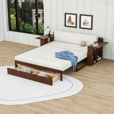 Daybed with Desk, Drawers and Side Table