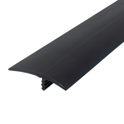 Outwater Plastic T-Molding 1-5/8 Inch Black Flexible Polyethylene Off-Set Barb Tee Moulding 12 Foot Coil