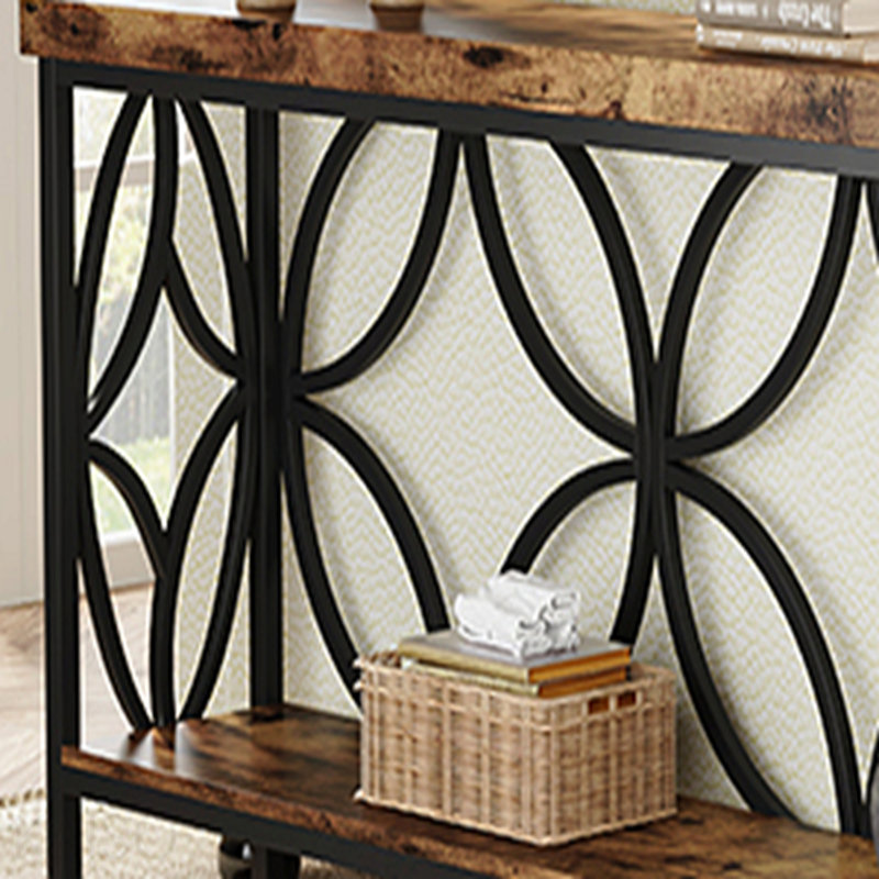70.9" Industrial Console Table, Open Storage for Living Room - Rustic Brown