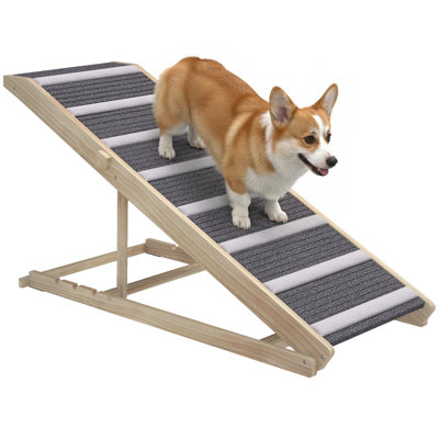 Dog Ramp For Couch, Folding Pet Ramp with 4 Adjustable Height,wood