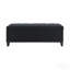 Pouf de rangement de 120 cm, banc de rangement avec charnières de sécurité, pouf capitonné en lin pour salon, entrée, couloir, repose-pieds, supporte jusqu'à 227 kg - Noir