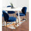 Ensemble de salle à manger pour 5 personnes - table ronde blanche avec 4 chaises en bois d'hévéa, revêtement luxueux en velours, combinaison élégante et matériaux de construction contemporains, fauteuil élégant