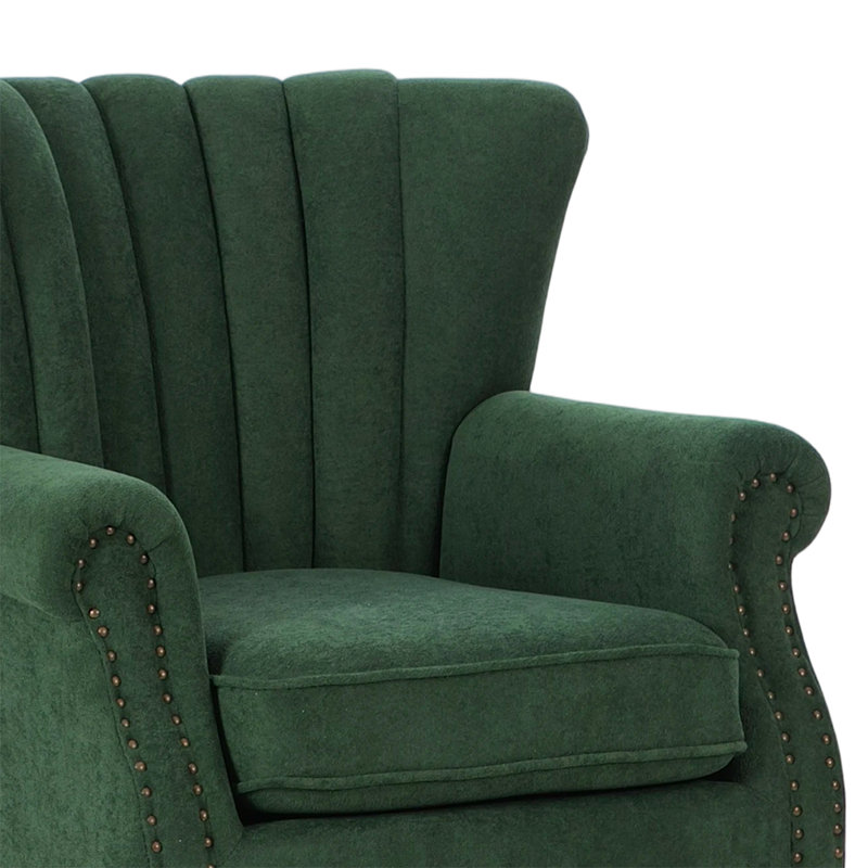 Upholstered Armchair, Green