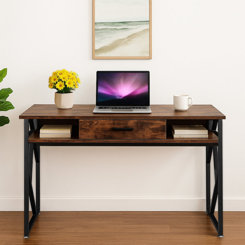 47.2'' Home Office Desk with Storage Drawer and Shelf