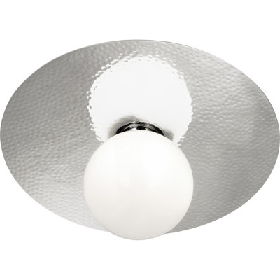 Luminaire encastré de la collection Elegant Srkashlteni - Finition en métal martelé, nickel poli, abat-jour en verre blanc, douille G9, 120 V, homologué UL pour les emplacements humides