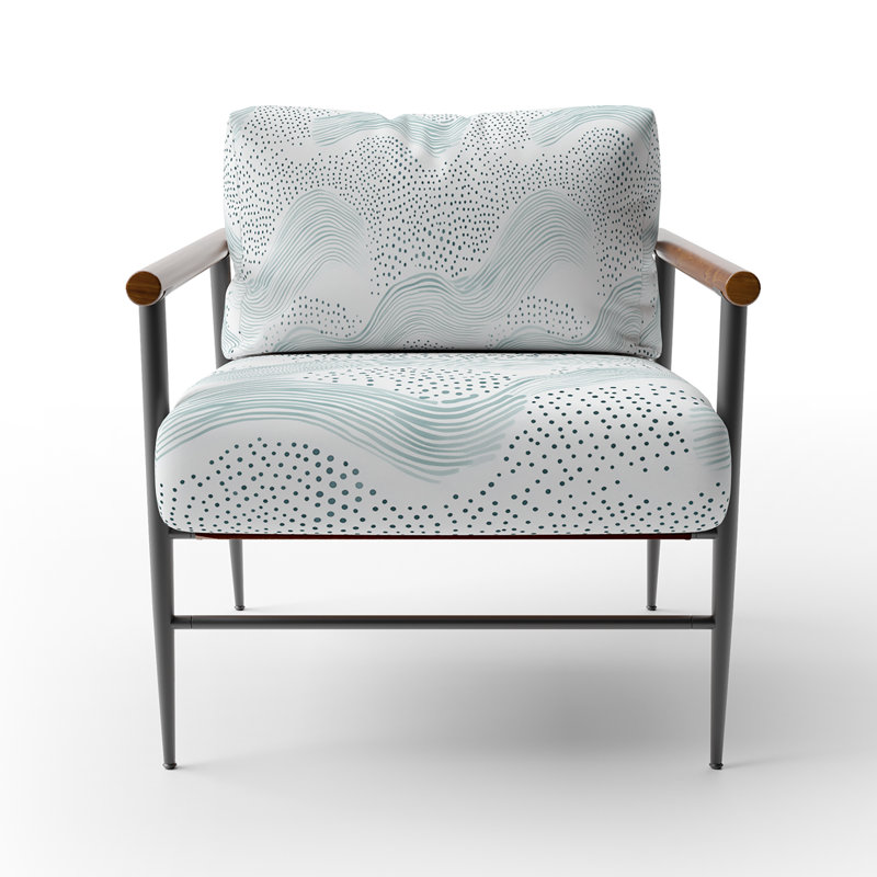 Chaise rembourrée Coastal - Fauteuil BlueSage, Accoudoirs ronds