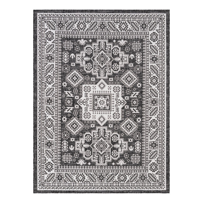 Outdoor Chand Area Rug Stone Color, Rectangle 5'3" x 7'1"