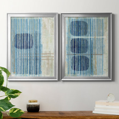 «Blue Blue Horizon I», reproduction encadrée de qualité supérieure - prête à être accrochée