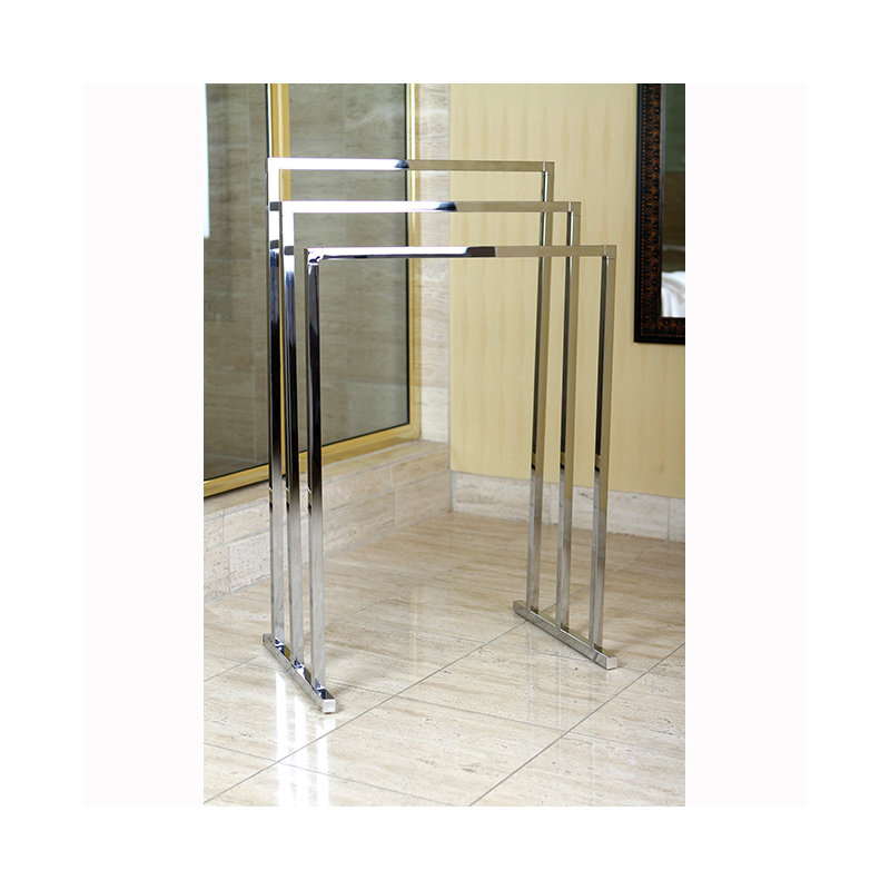 Kingston Brass Edenscape Freestanding 3-Tier Towel Rack, Polished Chrome