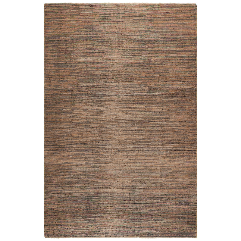 Gray Hand-Knotted Wool and Viscose 6' x 9' Area Rug