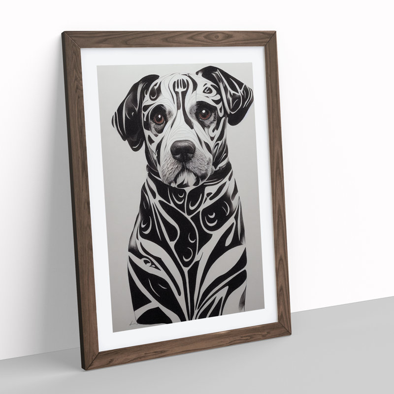 Sweet Dog - Framed Print, 46cm H x 34cm W x 2cm D, Walnut Framed