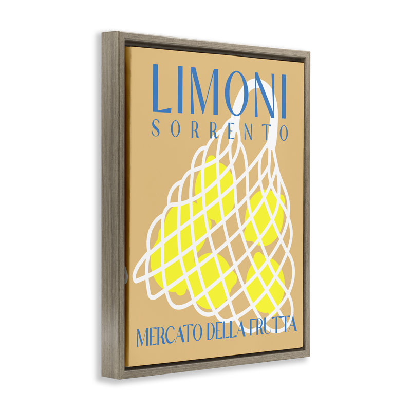  «Modern Lemon Fruit Market» par Daphne Polselli, Cadre flottant orme Montalcino, H 21 po x l 17 po