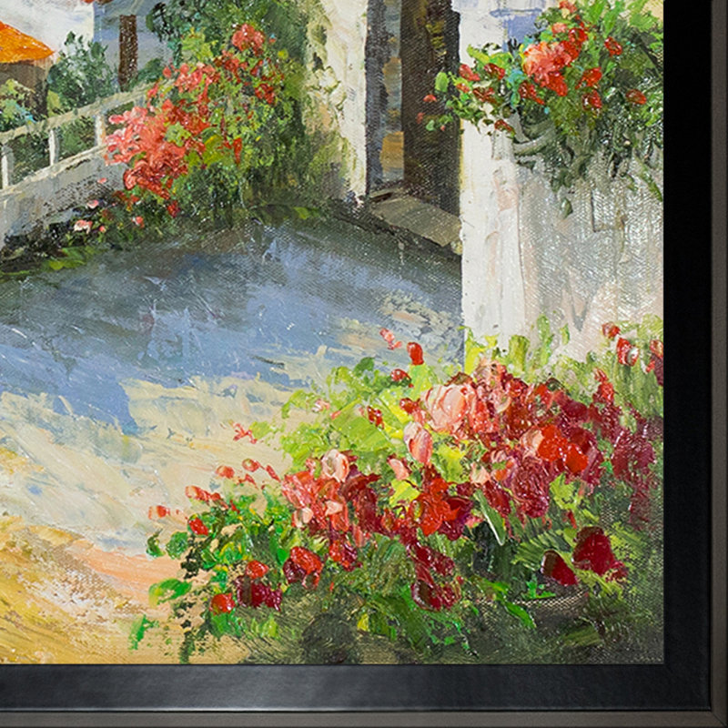 High Rise Bay, peinture sur toile encadrée, H 25 po x l 29 po x P 2 po, Cadre flottant en bois noir Studio Studio