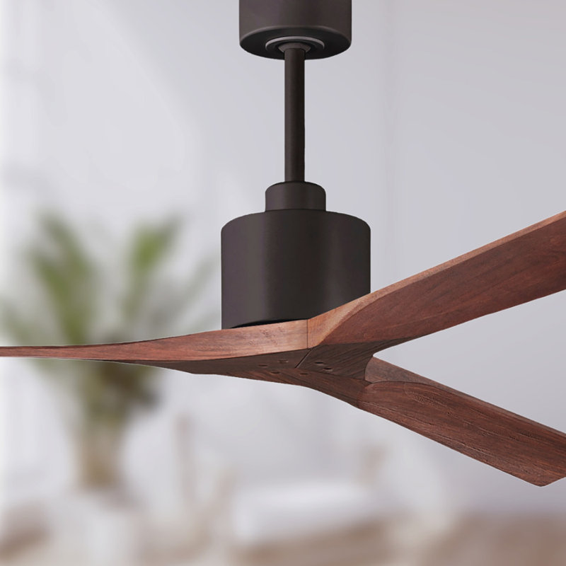 Nan XL 3 - Ventilateur de plafond, Bronze texturé, Ton noyer
