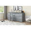 Lit escamotable double avec rangement - Aucun sommier requis, gris
