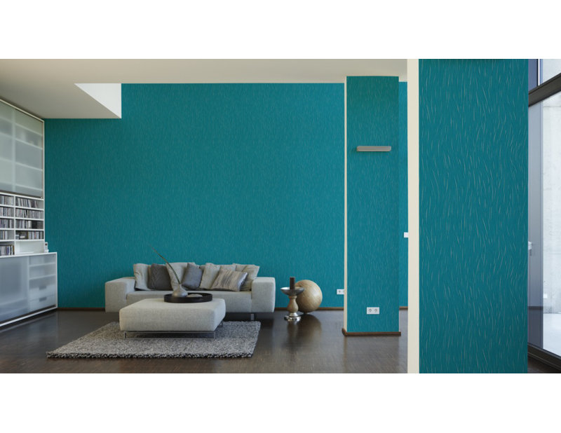 Pettitt 10.05m x 53cm Embossed Wallpaper Roll, Blue/Metallic