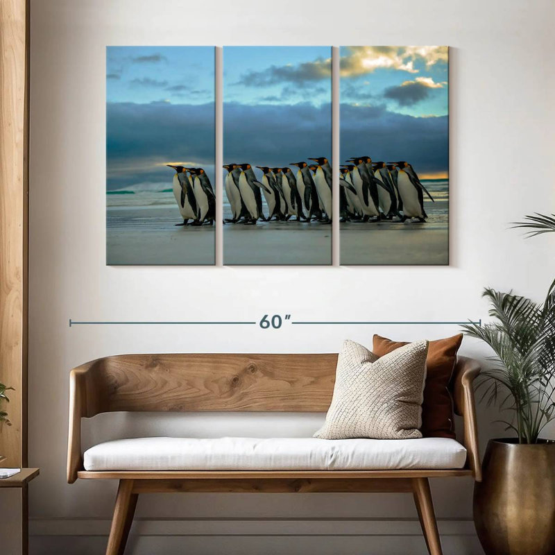 Brampt Waddling Penguins, 32" H x 50" W
