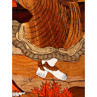 Panneau mural incrusté en bois 30 "Radha Krishna sur balançoire de Myzore - Art mural fabriqué à la main pour une décoration romantique