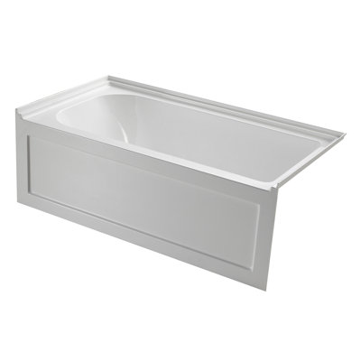 Baignoire alcôve rectangulaire en acrylique à 3 parois 60 pouces avec surface antidérapante Kingston