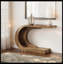 Console de 43 po, table d'appoint moderne en forme de C