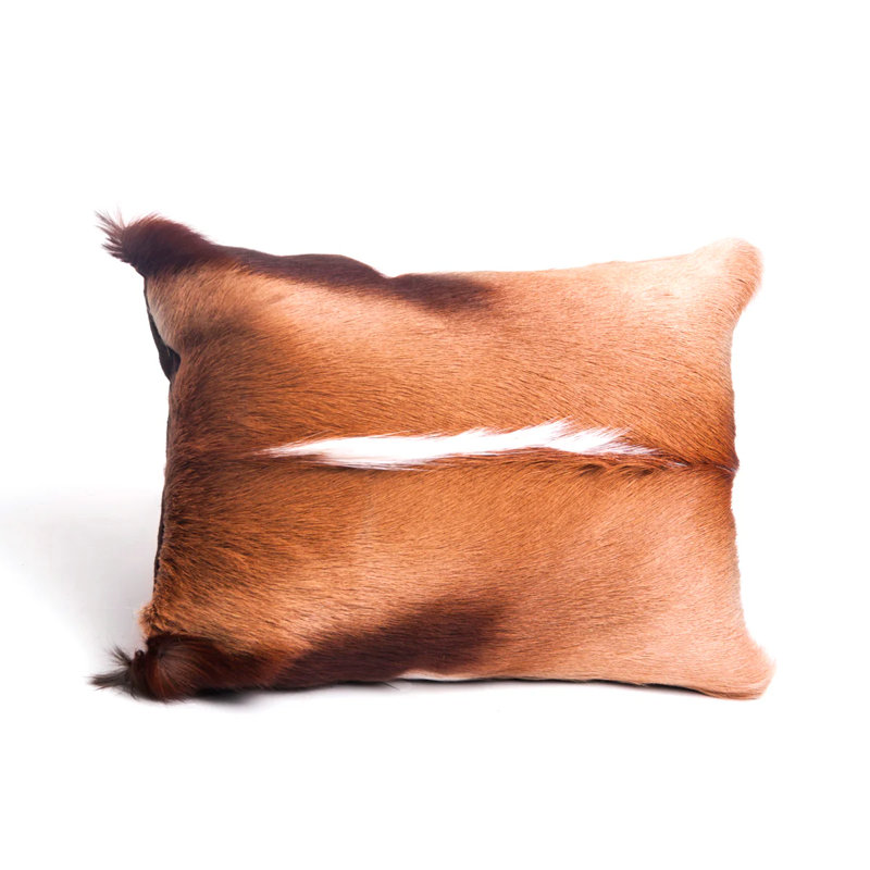 Coussin AFRICAN, Brun clair / blanc / brun, H 12 po x l 16 po