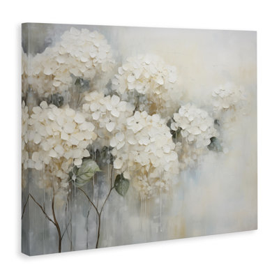 Toile d'hortensias blancs subtilement décolorés, design par Arlington Prints