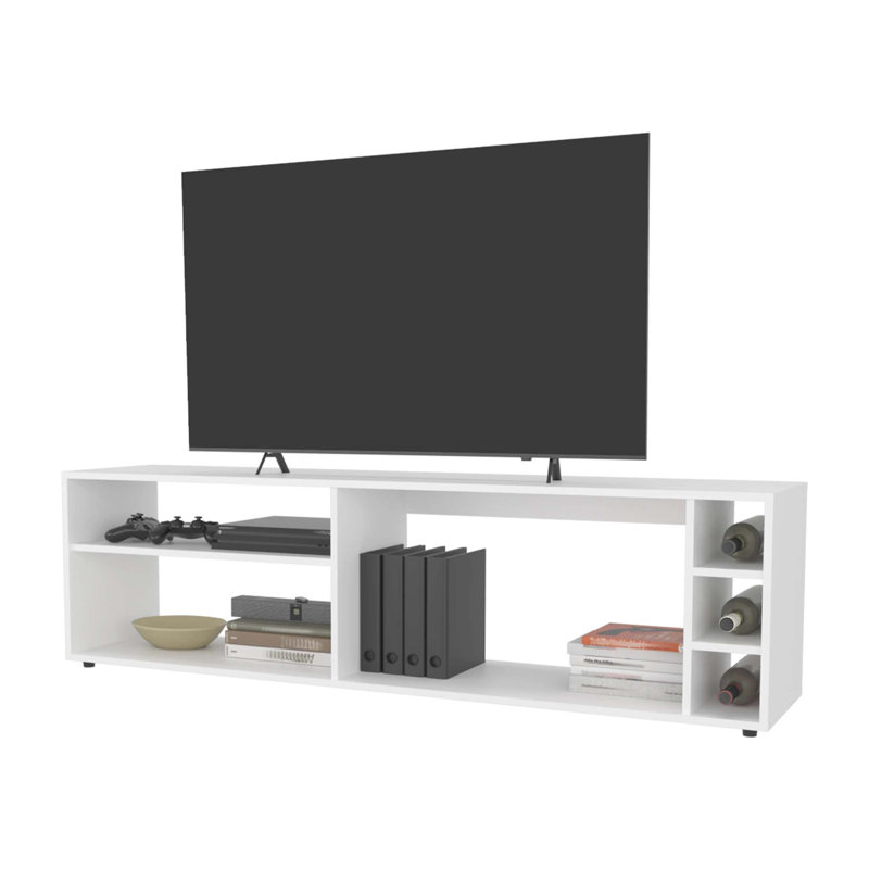 Meuble télé de haute qualité convenant à un écran de 70 pouces avec rangement ouvert et rangement efficace pour les espaces de divertissement modernes