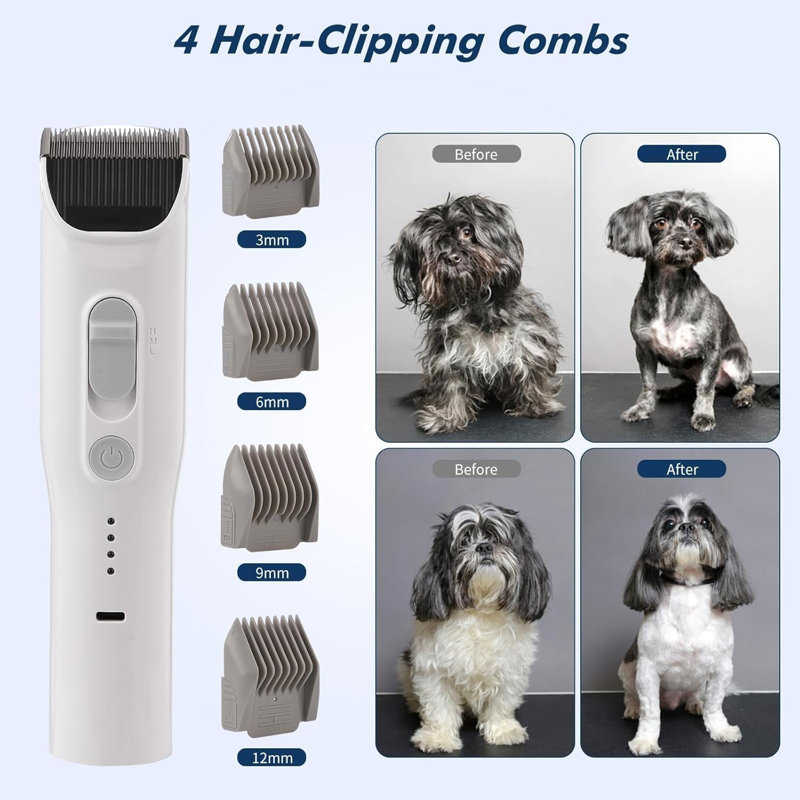 Pet Grooming Vacuum Kit, 13.4Kpa Suction Dog Grooming Vacuum With 5 Professional Pet Grooming Tools For 99% Pet Hair, Pet Grooming Kit 2L Large Capacity Container,For Dogs Cats Pet Hair Home Cleaning