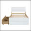 Structure de lit simple moderne avec 2 tiroirs pour tête et pied de lit blanc brillant