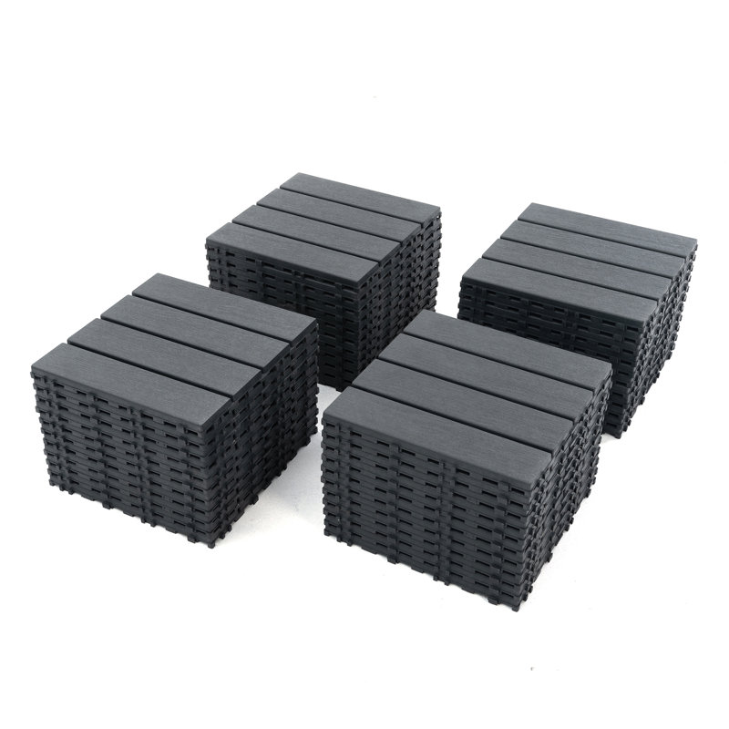 Carreaux de terrasse en plastique emboîtables, Gris
