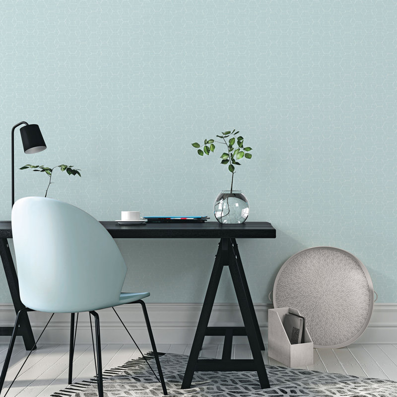 Maone 1000cm x 53cm Textured Non-Pasted Roll, Aqua