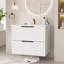 Meuble-lavabo flottant mural blanc de 24 po - Lavabo intégré en céramique avec tiroir de rangement - Lavabo minimaliste moderne