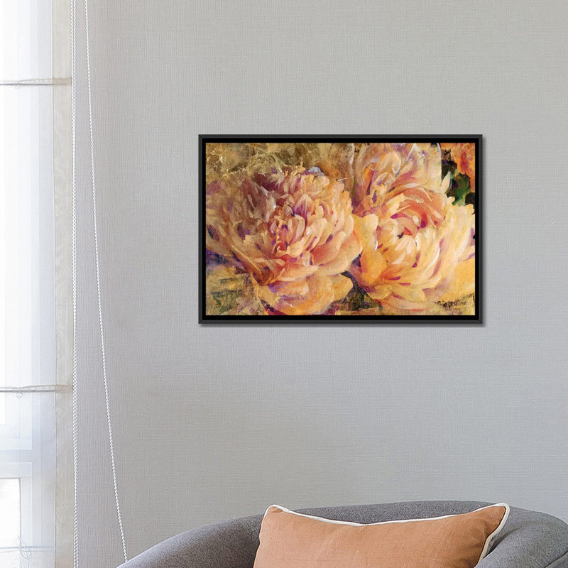 «Floral in Bloom III», reproduction sur toile, H 18 po x l 26 po x P 1,5 po, Toile avec cadre noir, Pas de tapis