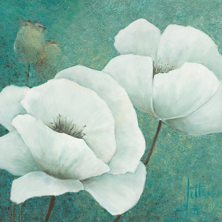 «Flora II», impression sur toile, H 12 po x l 12 po x P 0,75 po, Pas de tapis, Toile tendue