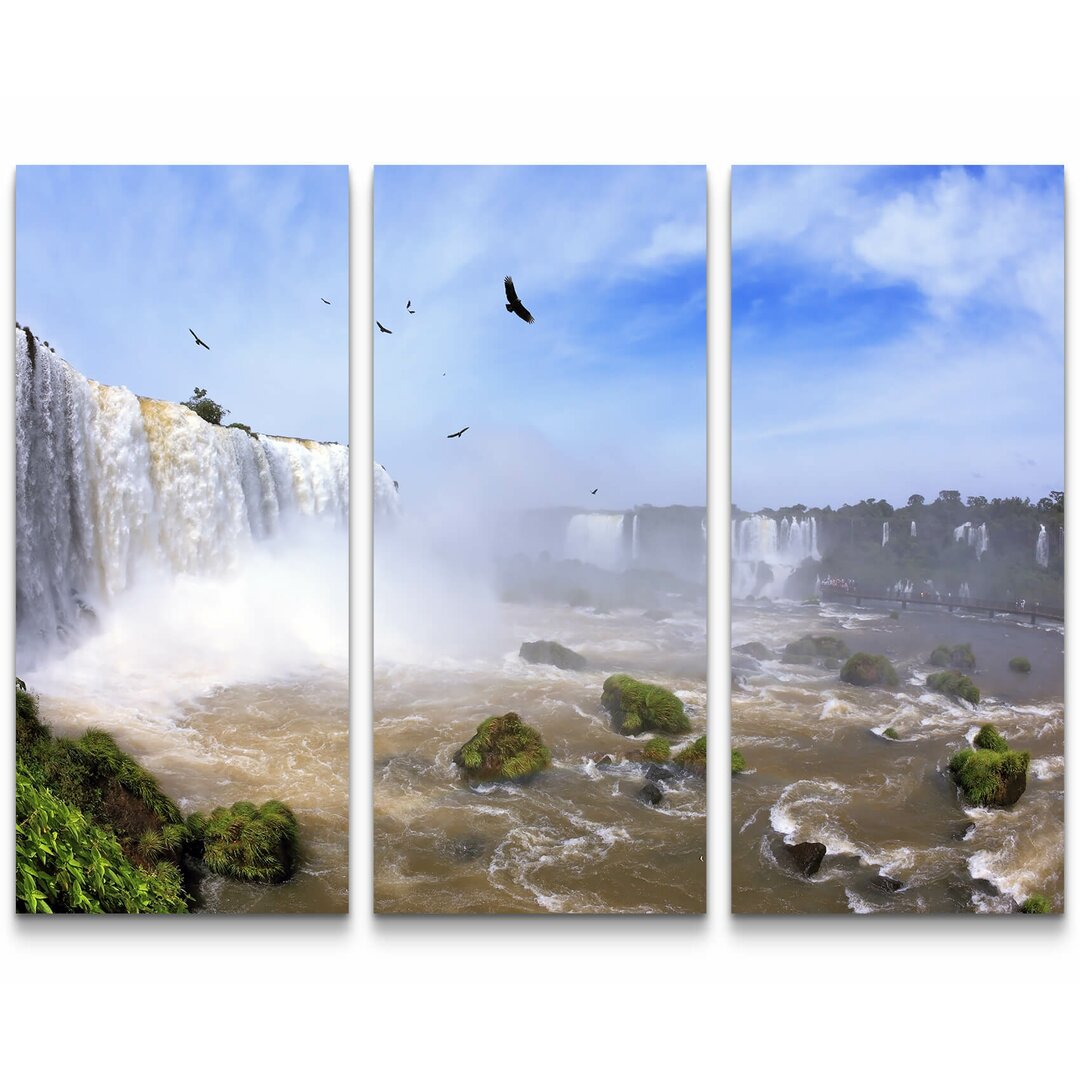 3-tlg.Â Leinwandbilder-SetÂ Brasilianischer Wasserfall