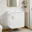 Armoire de salle de bain avec lavabo, 1 porte et tablette latérale-717420949