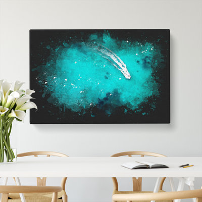 Boat Passing Over The Ocean In Corfu Greece - Wrapped Canvas
