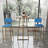 Bar Table And Chairs Three Piece Set, Gold Frame, Bar Table With Storage Function-686765966