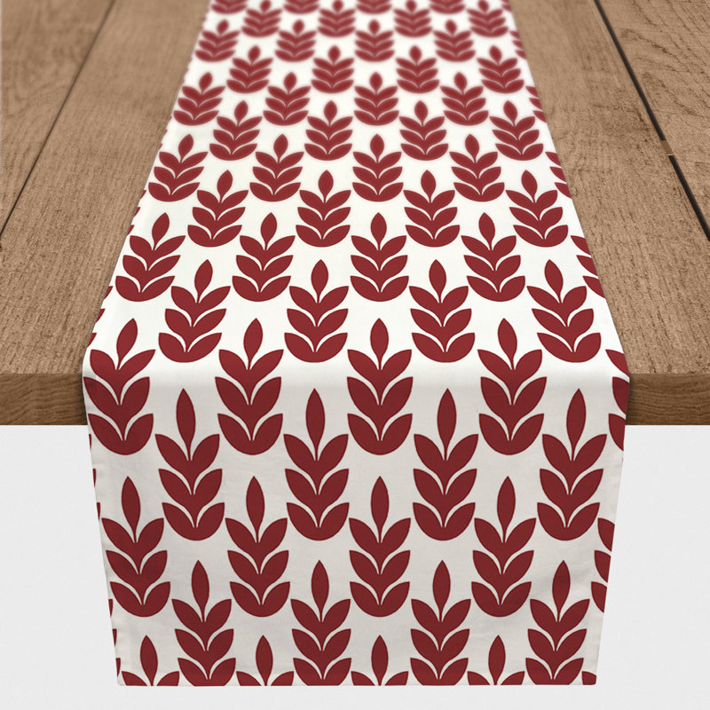 Linge de table Ailine, Rouge, L 72 po x P 16 po, Motif floral