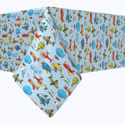 Square Tablecloth, 100% Cotton, 52X52", Aircrafts