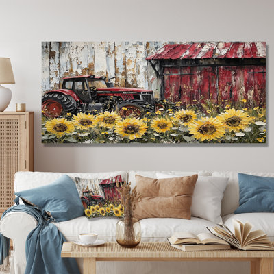 Tournesols de campagne avec tracteur Farm II