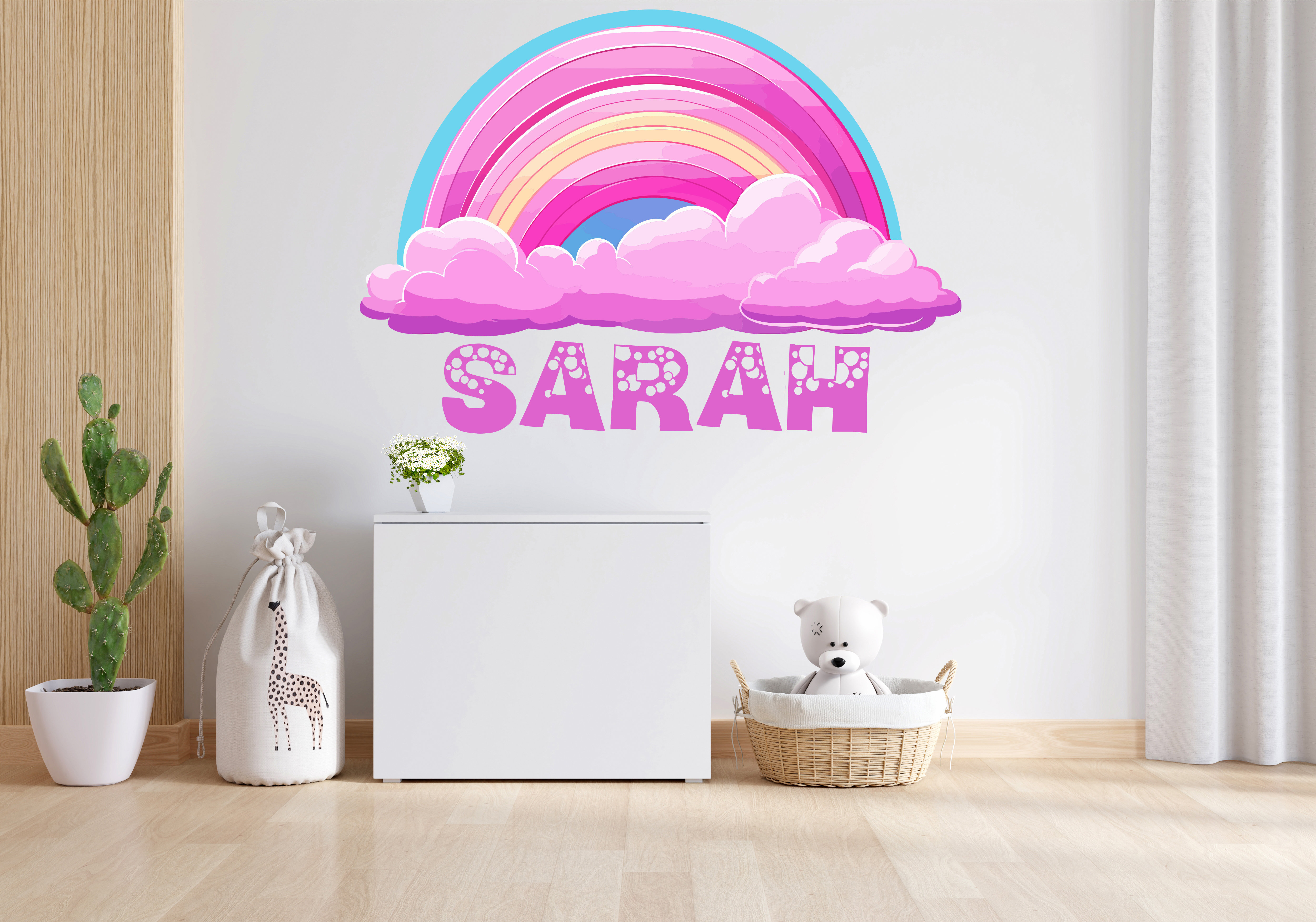 Girls Rainbow Wall Decal, Girls Name Wall Decal, Rainbow Art Kids Room, Rainbow Wall Sticker, Toddler Bedroom Decor, Teen Girl Room 025LU Harriet Bee, image size:5000x3500