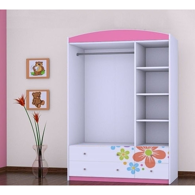 Lukas 3 Door Wardrobe, Pink