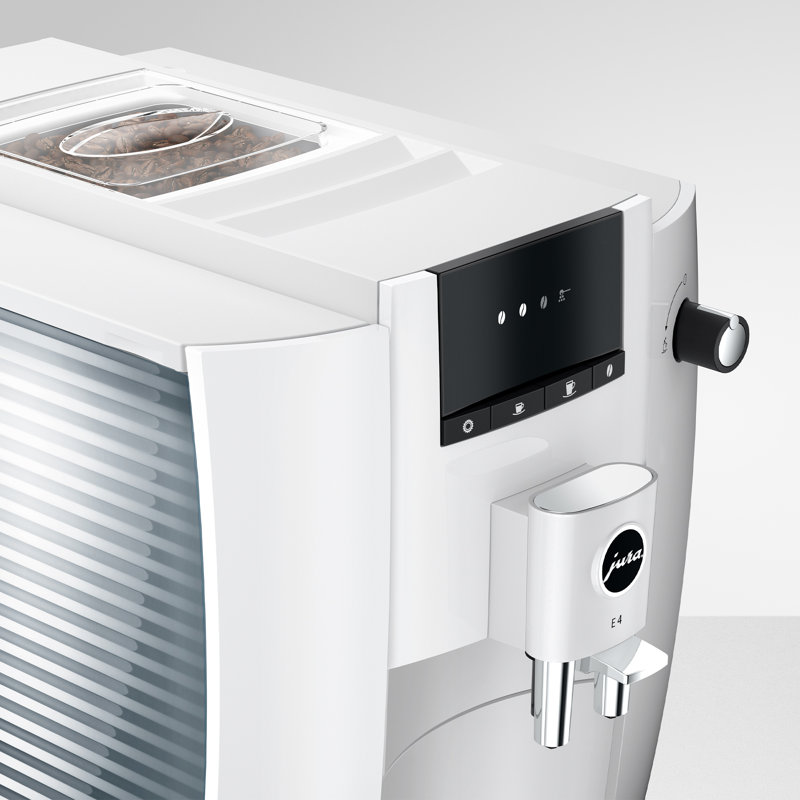 JURA E4 Fully Automatic Coffee & Espresso Machine, Piano White