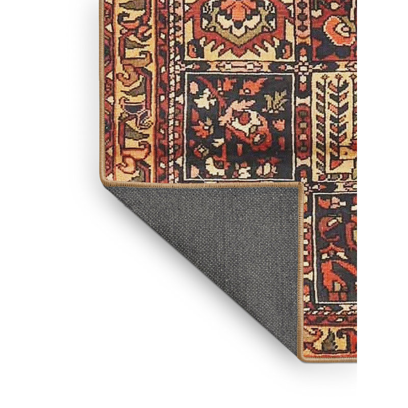 Tapis brun/noir/crème traditionnel Vensey, Rectangle 2 pi x 5 pi