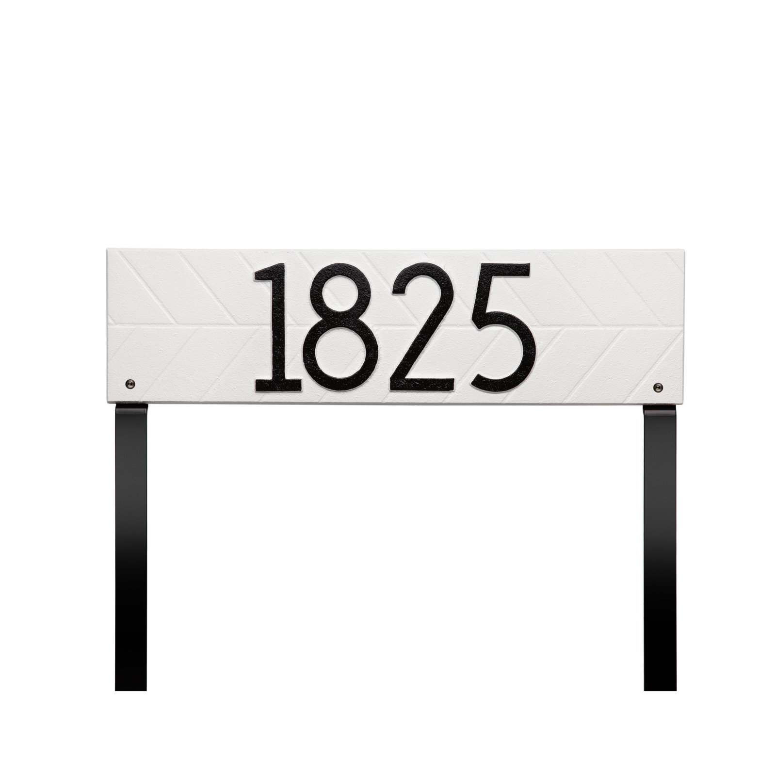 Mid-century Modern Herringbone Lawn, White/Black, Yes